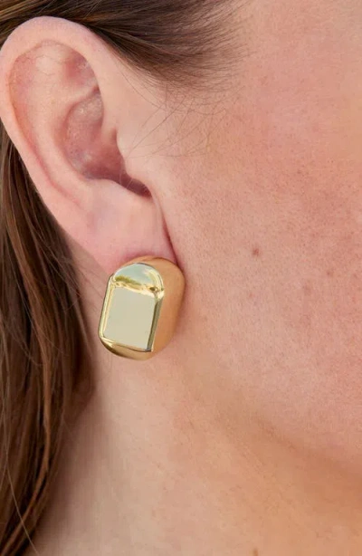 Savvy Cie Jewels Bold Puffy Angled Stud Earrings