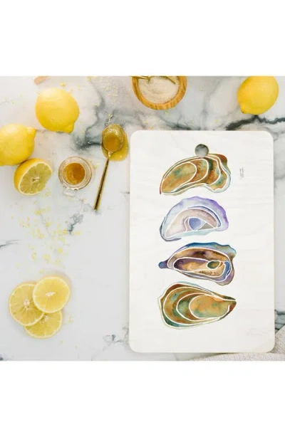 Deny Designs Watercolor Oysters Wood Cutting Board