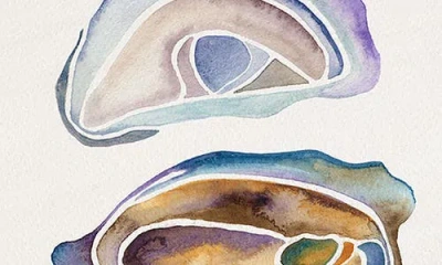 Deny Designs Watercolor Oysters Wood Cutting Board