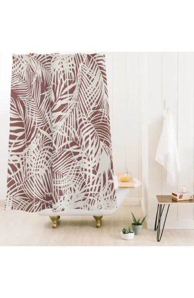 Deny Designs Palm Leaf Mono Shower Curtain