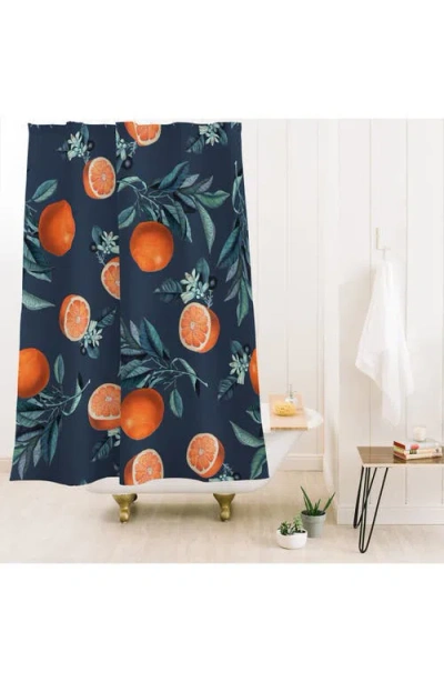 Deny Designs Lemon & Leaf Print Vi Shower Curtain