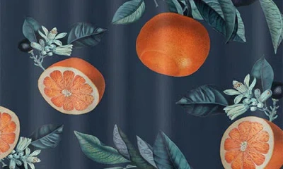 Deny Designs Lemon & Leaf Print Vi Shower Curtain
