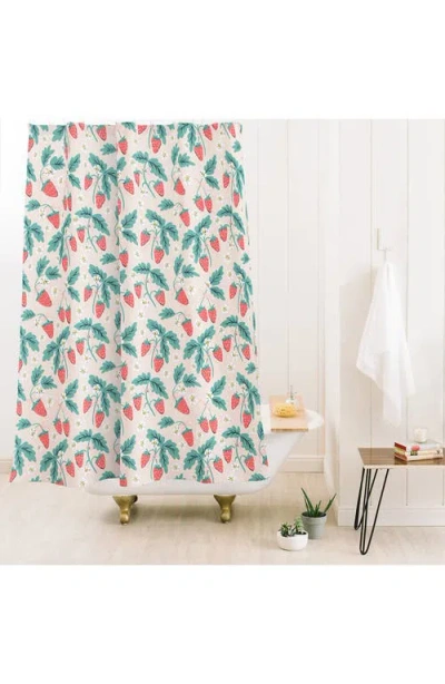 Deny Designs Strawberry & Flower Print Shower Curtain