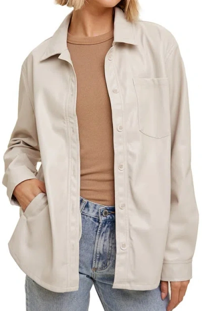 Wishlist Oversize Faux Leather Shirt Jacket