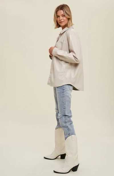 Wishlist Oversize Faux Leather Shirt Jacket