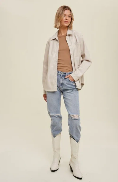 Wishlist Oversize Faux Leather Shirt Jacket