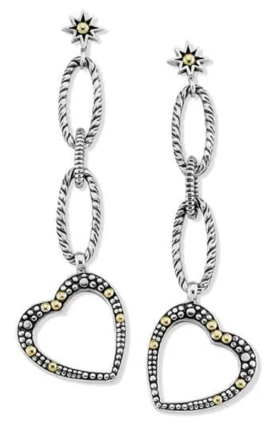 Samuel B. Two-tone Heart Chain Drop Earrings