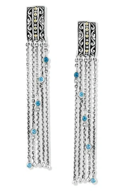Samuel B. Blue Topaz Two-tone Chain Drop Earrings
