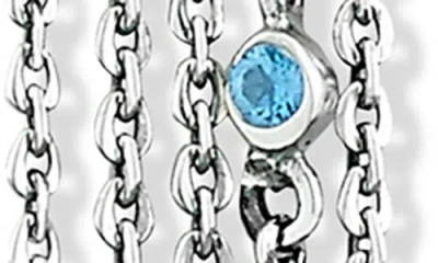 Samuel B. Blue Topaz Two-tone Chain Drop Earrings
