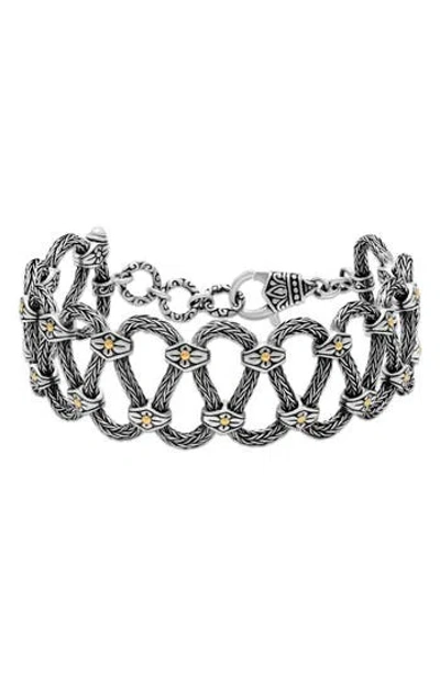 Samuel B. Tulang Naga Two-tone Woven Chain Bracelet In Metallic