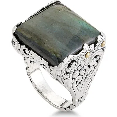 Samuel B. Labradorite Two-tone Statement Ring