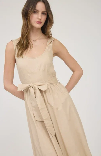 Zoe And Claire Belted A-line Midi Dress