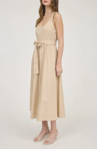 Zoe And Claire Belted A-line Midi Dress