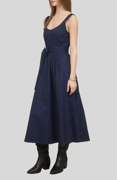 Zoe And Claire Belted A-line Midi Dress