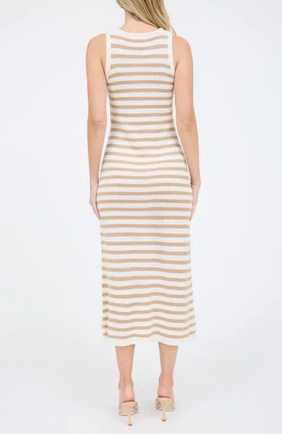 Zoe And Claire Stripe Sleeveless Knit Midi Dress