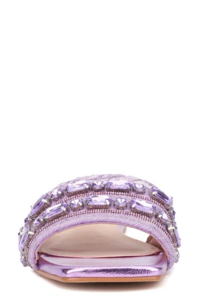 Torgeis Miya Crystal Embellished Slide Sandal