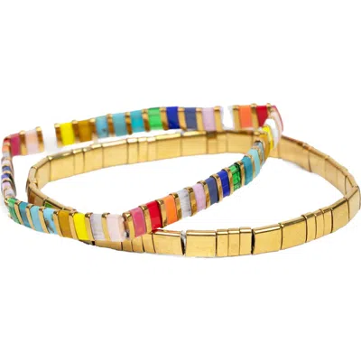 Saachi Rainbow Stretchable Bracelet Set