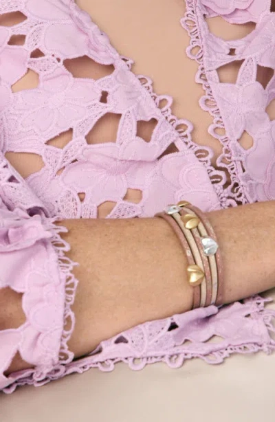 Saachi Heart Leaf Multi Strand Bracelet In Gold