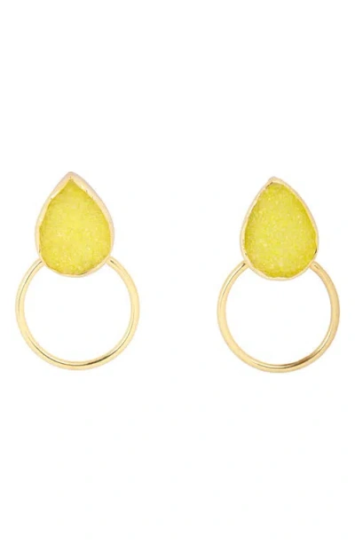 Saachi Druzy Bezel Frontal Hoop Earrings