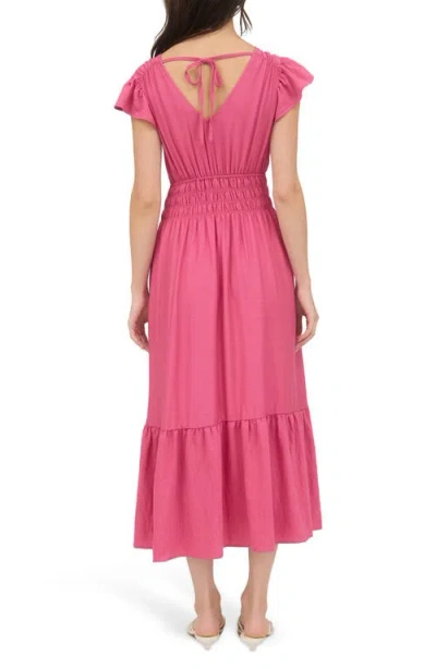 August Sky Flutter Sleeve Midi Dress
