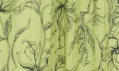 August Sky Floral Rickrack Trim Midi Sundress