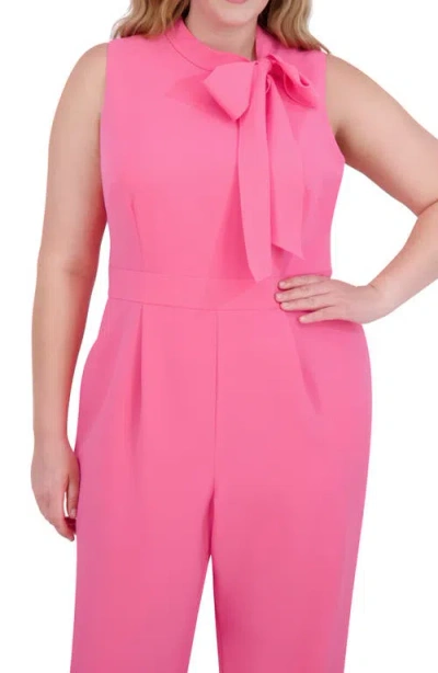 Vince Camuto Bow Neck Sleeveless Stretch Crepe Jumpsuit