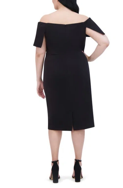Vince Camuto Off The Shoulder Midi Cocktail Dress