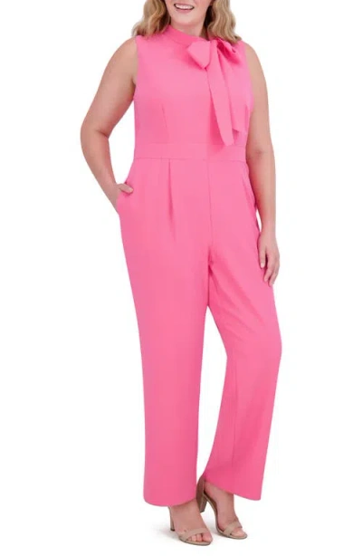 Vince Camuto Bow Neck Sleeveless Stretch Crepe Jumpsuit