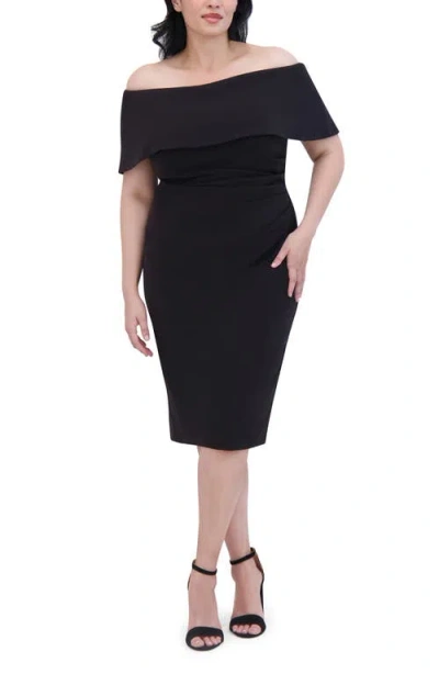 Vince Camuto Off The Shoulder Midi Cocktail Dress