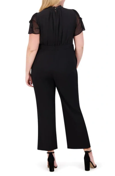 Vince Camuto Chiffon Short Sleeve Stretch Crepe Jumpsuit