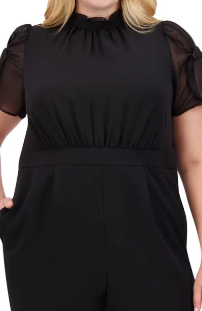 Vince Camuto Chiffon Short Sleeve Stretch Crepe Jumpsuit