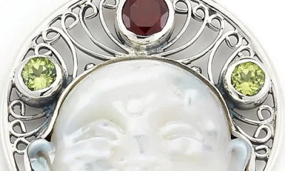 Samuel B. Garnet, Peridot & Mother-of-pearl Buddha Pendant