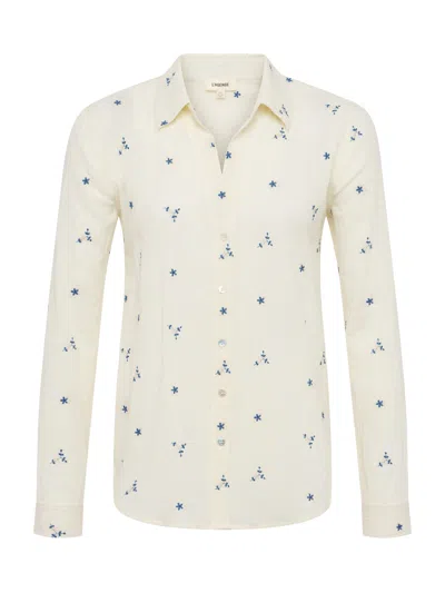 L Agence Laurent Embroidered Blouse
