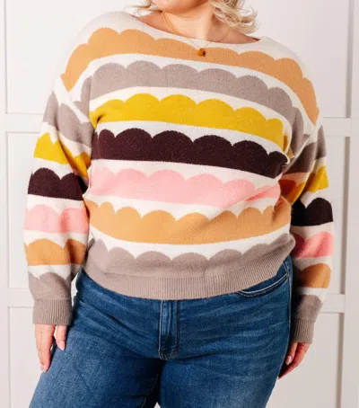 One Eleven North Wave After Wave Striped Sweater In Multi