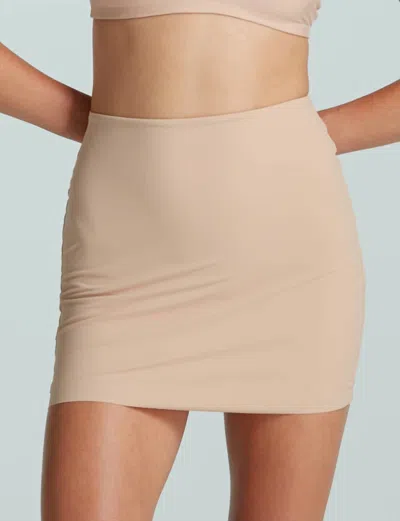 Commando Classic Mini Half Slip With Control Short In Beige