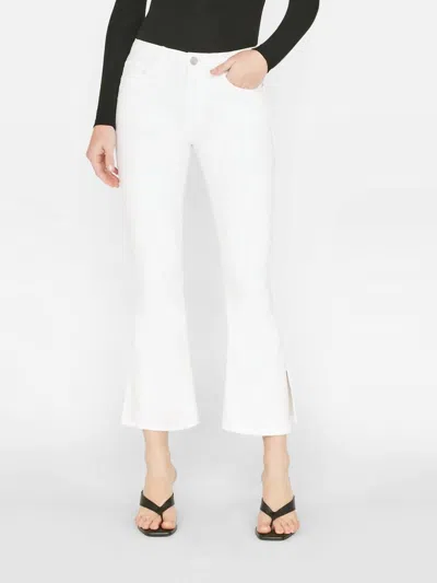 Frame Le Crop Flare Mini Slits Jeans In Blanc