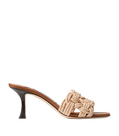 Jimmy Choo Chara 70 Raffia Heeled Mules