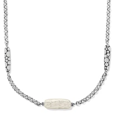 Brighton Women's Pebble Pearl Double Link Necklace In Silver-pearl