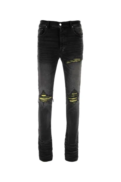 Amiri Stretch Denim Jeans Distressed Detailing In Black