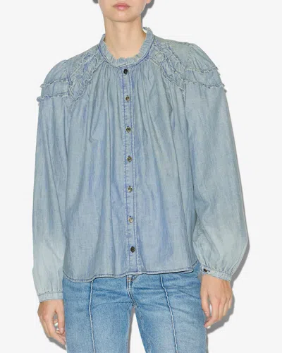 Isabel Marant Étoile Milya Ruffle Denim Button-up Shirt