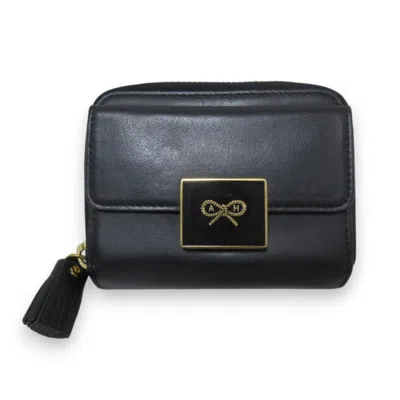 Pre-owned Anya Hindmarch Leather Wallet (bi-fold) () In Black