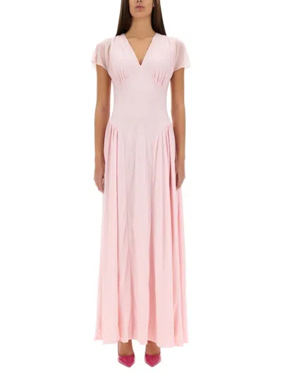 Rotate Birger Christensen Rotate Long Dress With Draped Silhouette