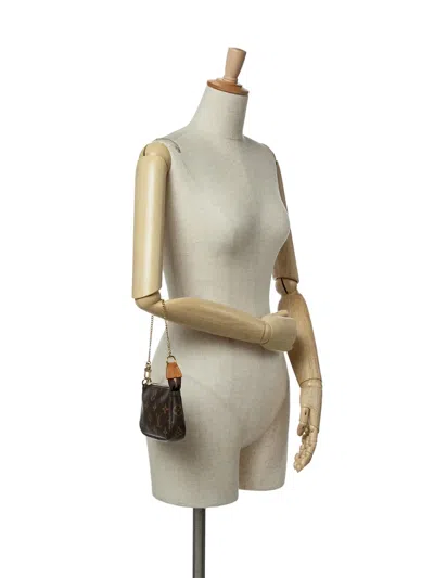 Pre-owned Louis Vuitton 2020 Monogram Mini Pochette Accessoires Handbag In Brown