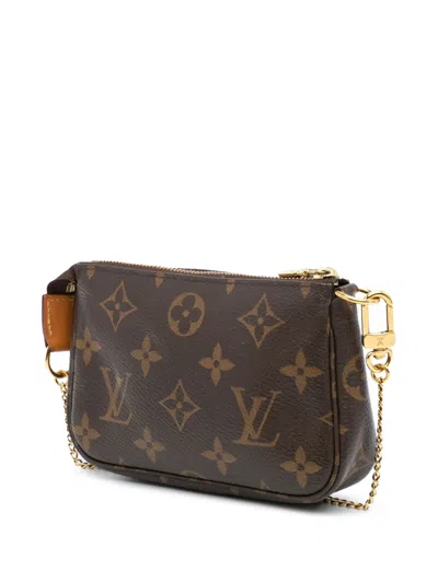 Pre-owned Louis Vuitton 2020 Monogram Mini Pochette Accessoires Handbag In Brown