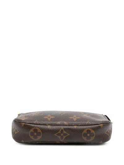 Pre-owned Louis Vuitton 2020 Monogram Mini Pochette Accessoires Handbag In Brown