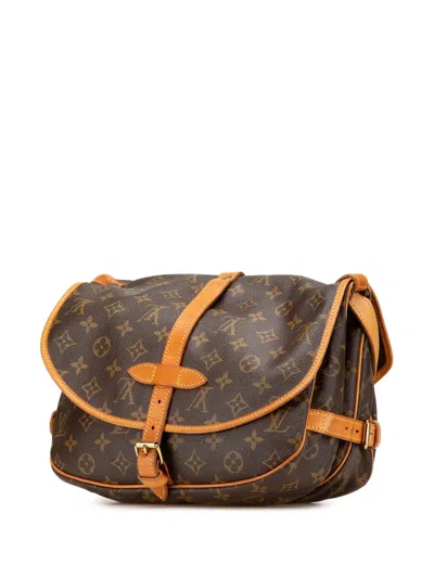 Pre-owned Louis Vuitton 1993 Monogram Saumur 30 Crossbody Bag In Brown