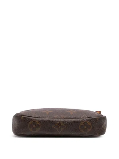 Pre-owned Louis Vuitton 2006 Monogram Mini Pochette Accessoires Handbag In Brown