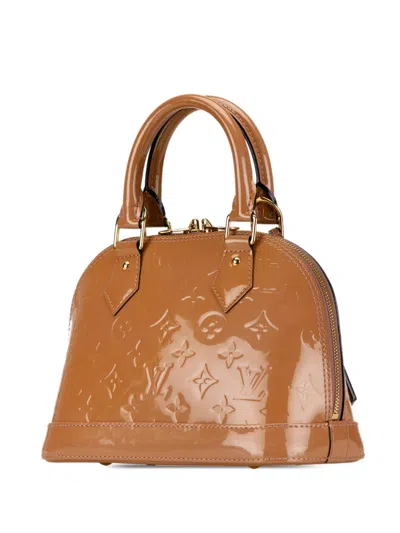 Pre-owned Louis Vuitton 2013 Monogram Vernis Alma Bb Satchel In Brown