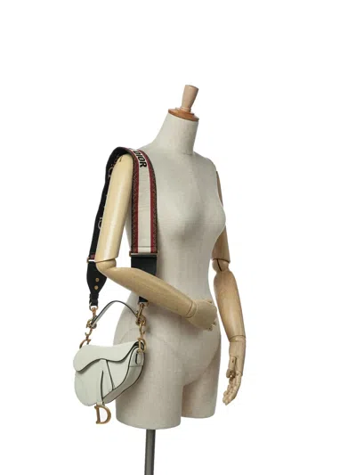 Pre-owned Dior 2020 Mini Grained Calfskin Saddle Bag Satchel