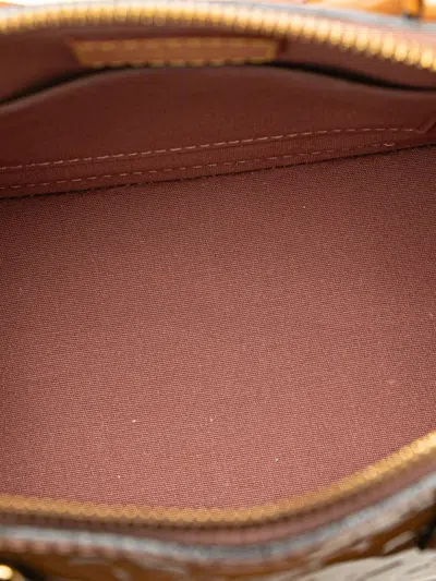Pre-owned Louis Vuitton 2013 Monogram Vernis Alma Bb Satchel In Brown